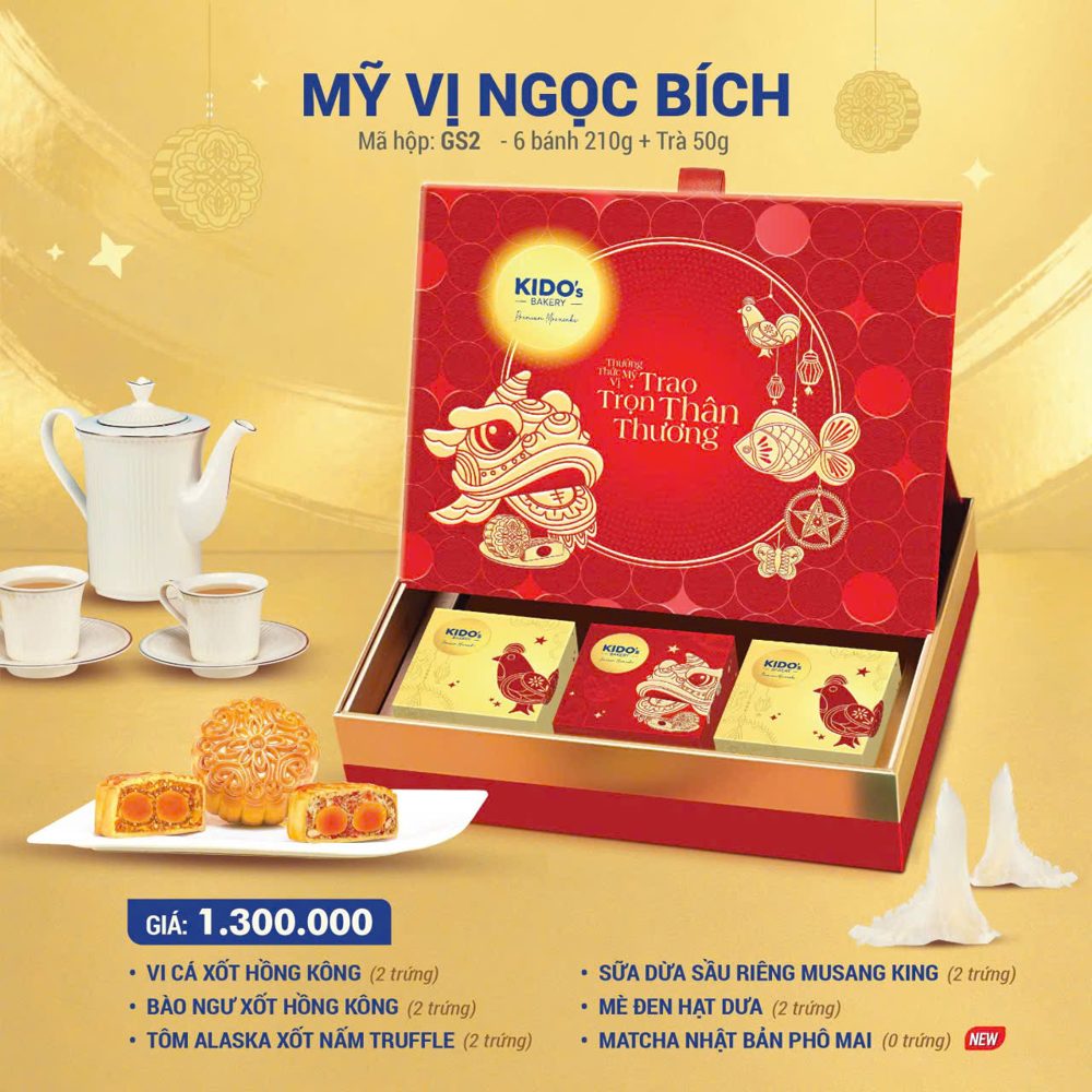 Hộp quà Mỹ Vị Ngọc Bích GS2 bánh trung thu KIDO 2026
